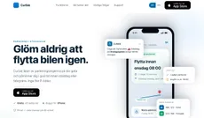 Curbie-appen med en påminnelse om att flytta bilen innan städdagen börjar